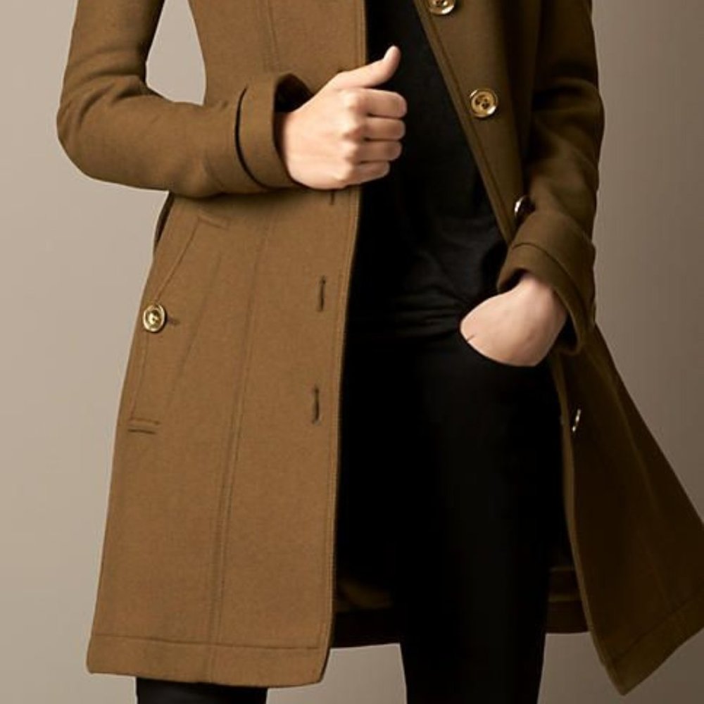 NWT BURBERRY WOOL CASHMERE BLEND COAT UK12 US 10 - Picture 2 of 14